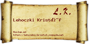 Lehoczki Kristóf névjegykártya