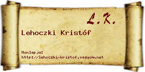 Lehoczki Kristóf névjegykártya