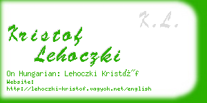 kristof lehoczki business card